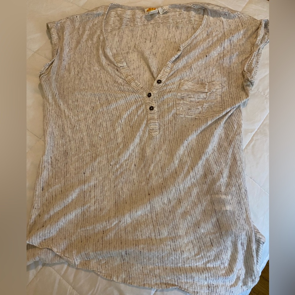 C&C California Beige Striped Blouse